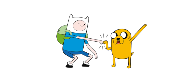 Princesa Bubblegum Finn, o Humano Jake, o Cachorro Marceline, a