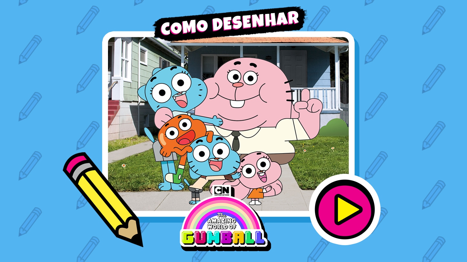 Como desenhar o Gumball